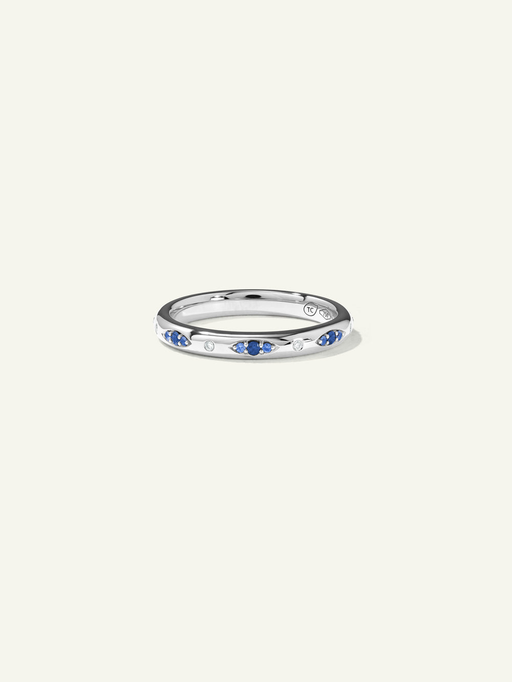 GYPSY Band Ring in 'Ocean' Pavé