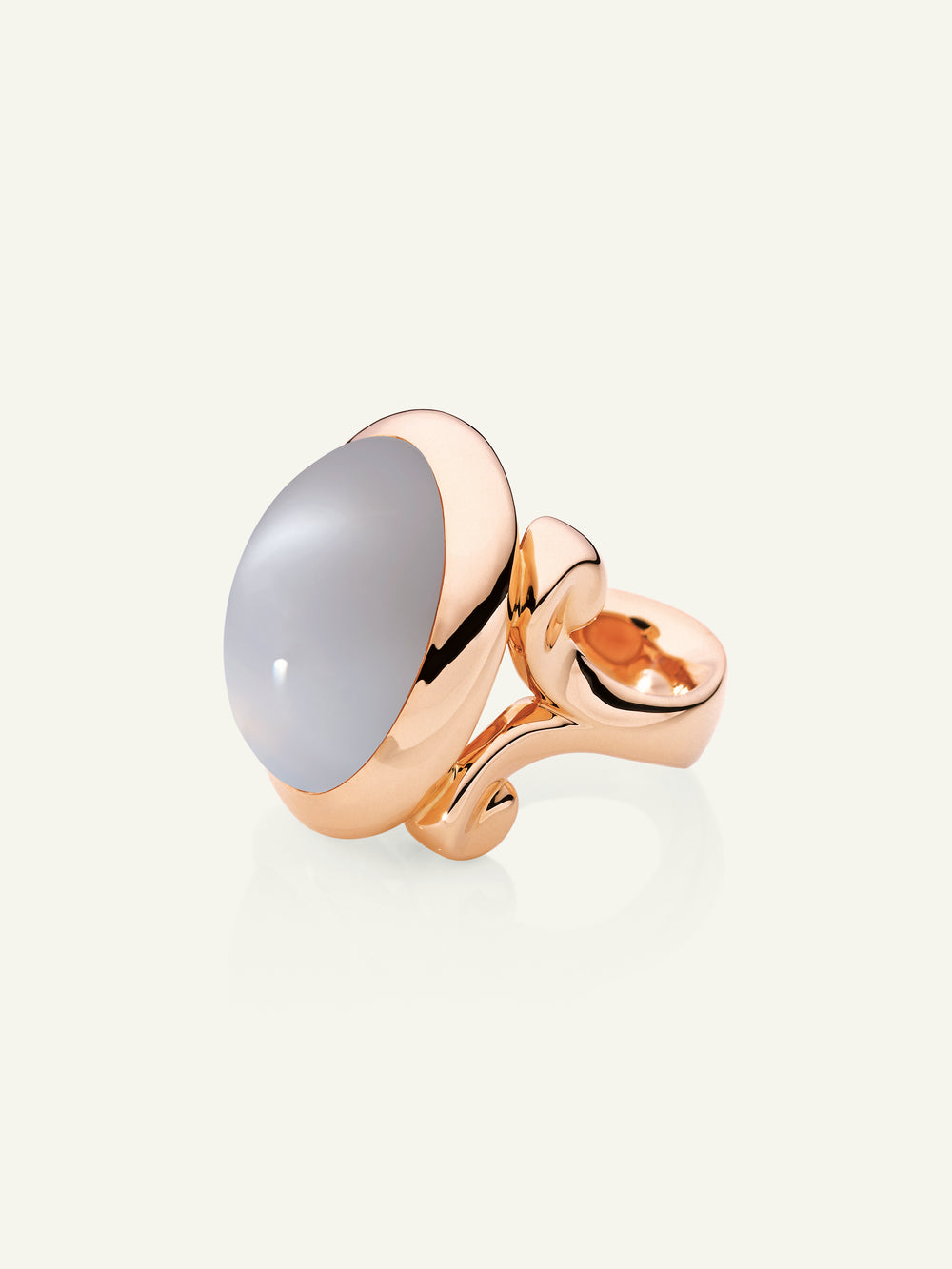 HIPPIE GLAM Large Ring Grauer Mondstein