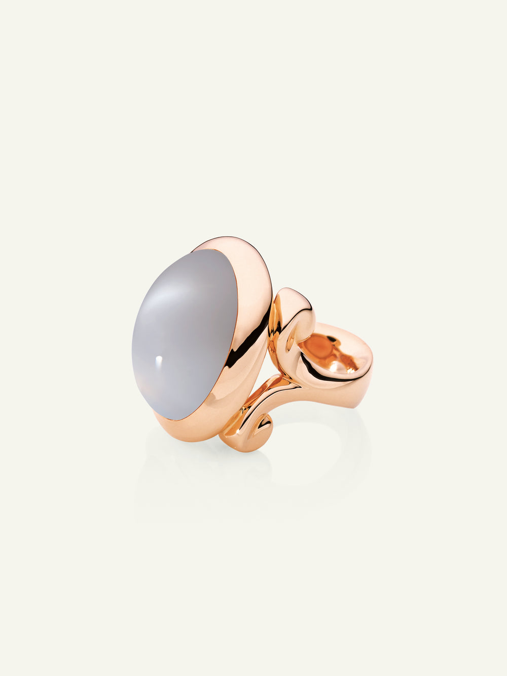 HIPPIE GLAM Small Ring Grauer Mondstein
