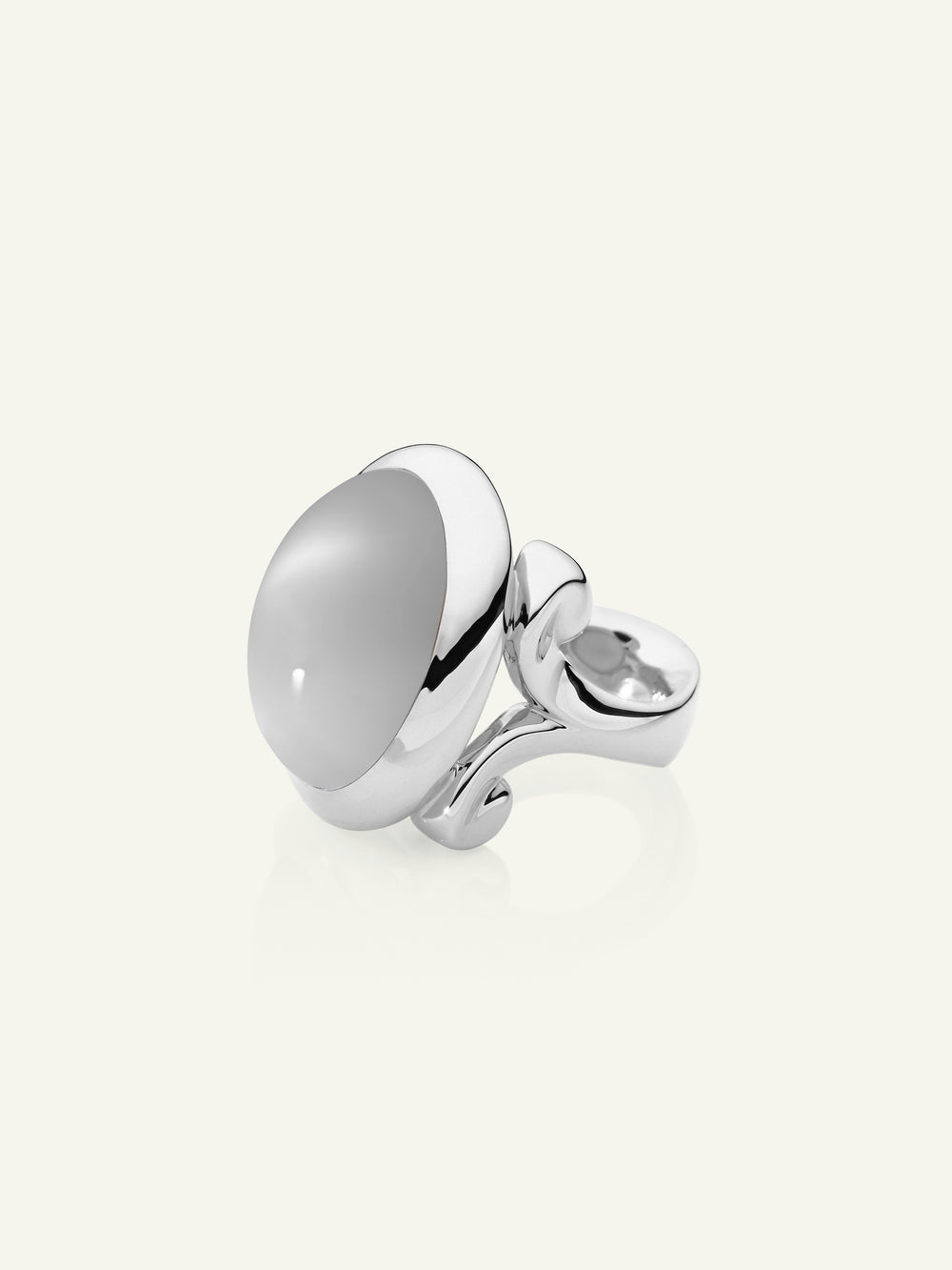 HIPPIE GLAM Small Ring Grauer Mondstein