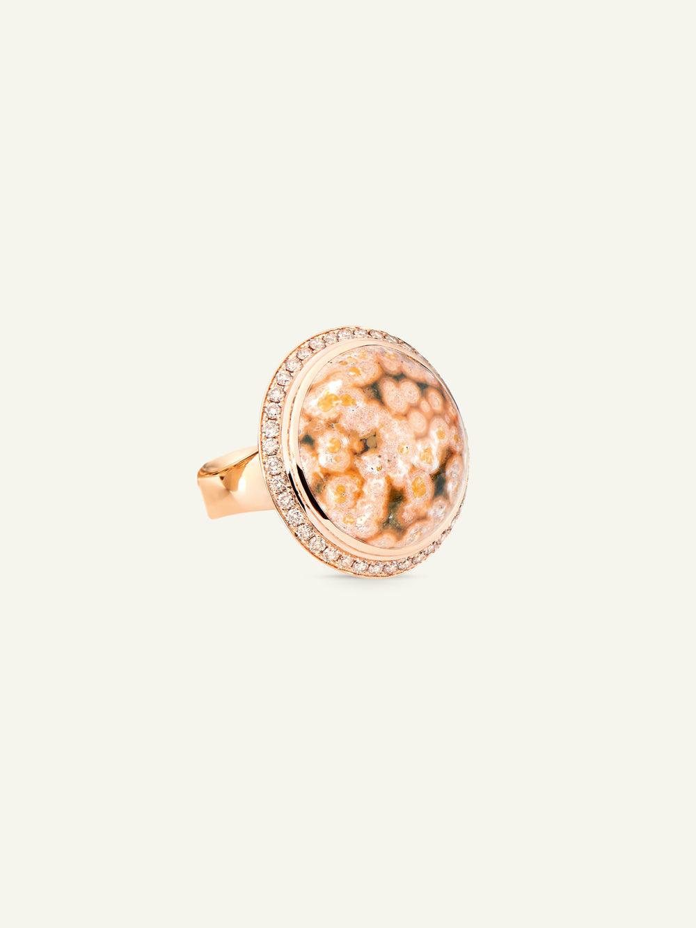 OCEAN JASPER Small Ring Champagner Diamant Pavé
