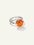 TULIP Small Ring with Mandarin Garnet