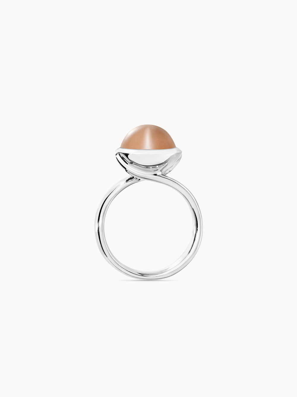 Ring BOUTON large Moonstone brown Brauner Mondstein