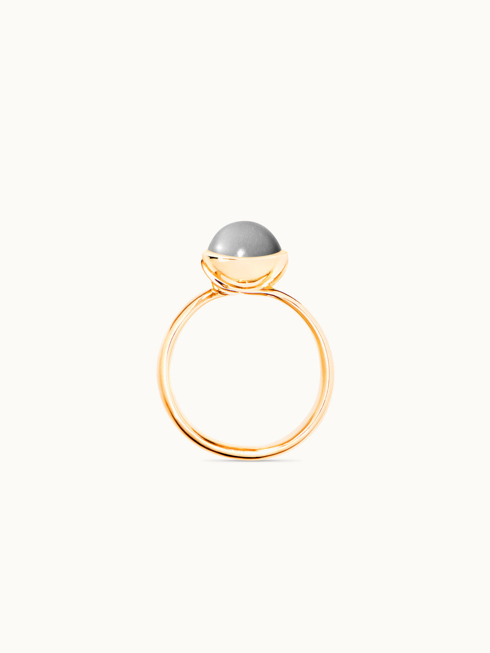 Ring BOUTON small Moonstone grey grauer Mondstein