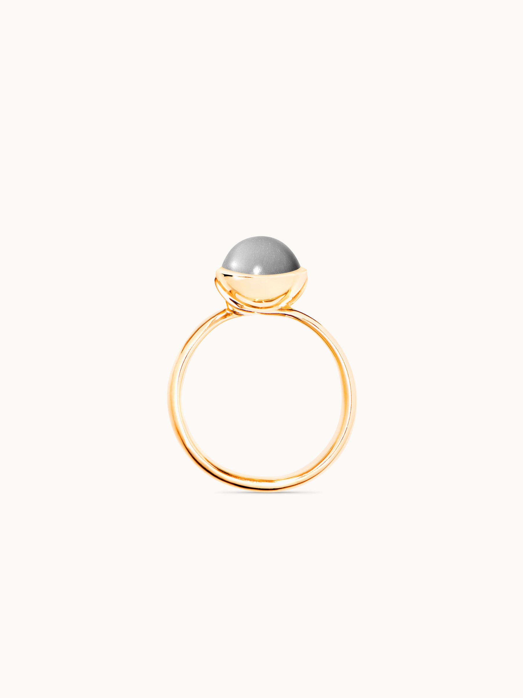 Ring BOUTON small Moonstone grey grauer Mondstein
