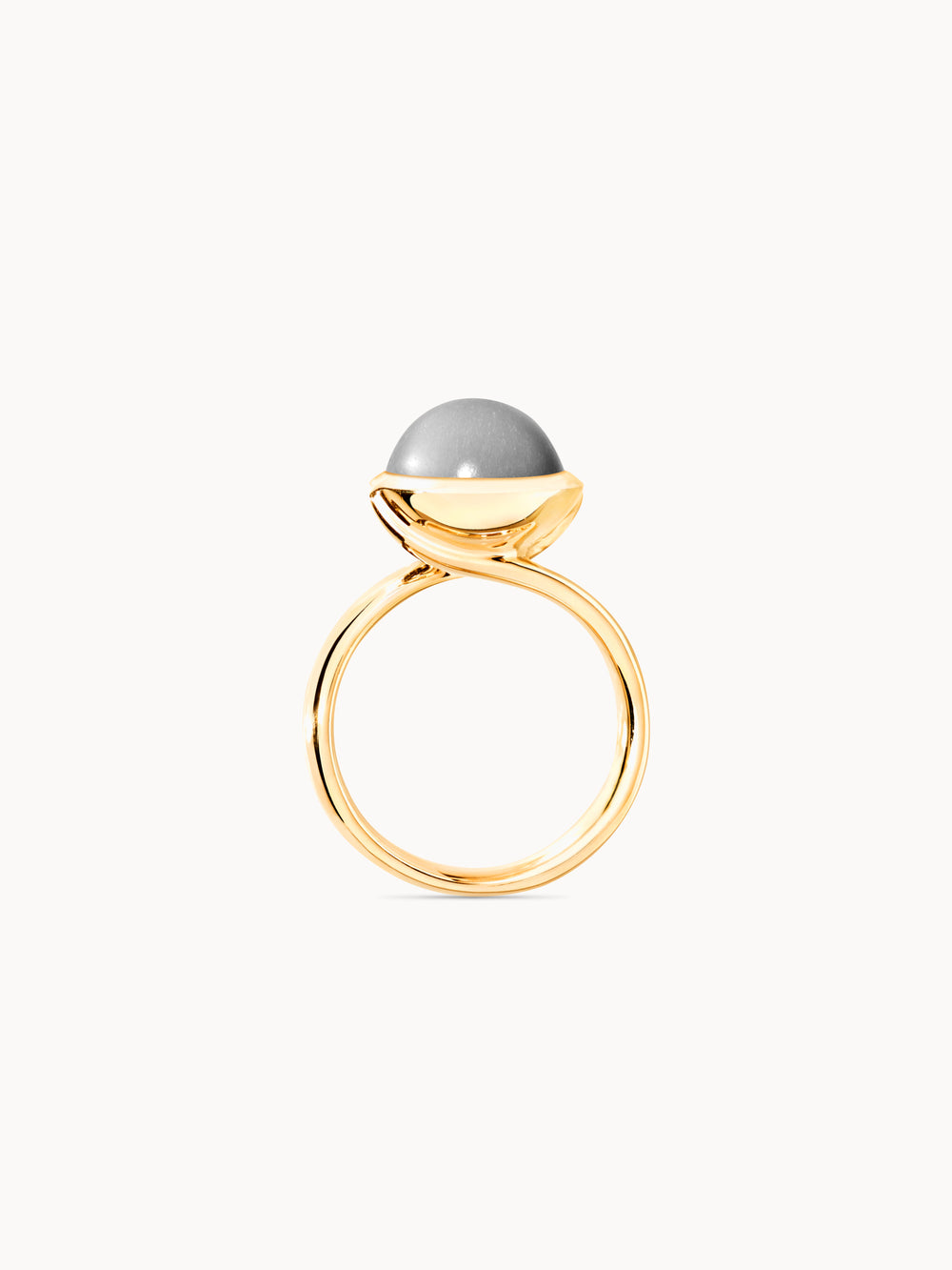 Ring BOUTON large Moonstone grey grauer Mondstein