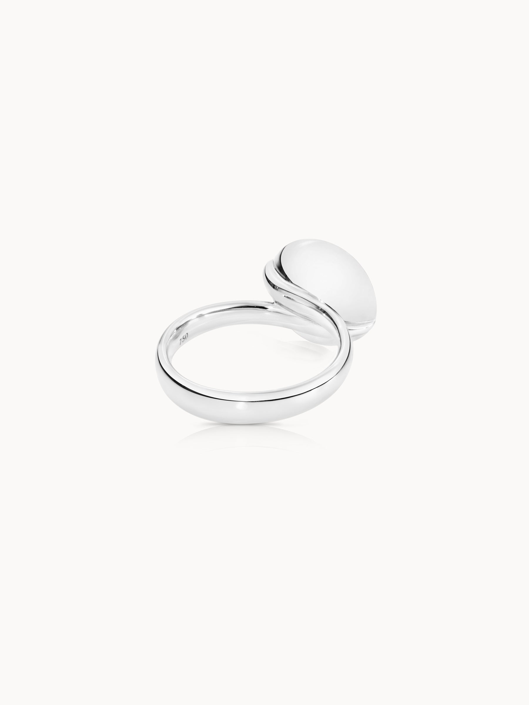 Ring BOUTON large Moonstone brown Brauner Mondstein