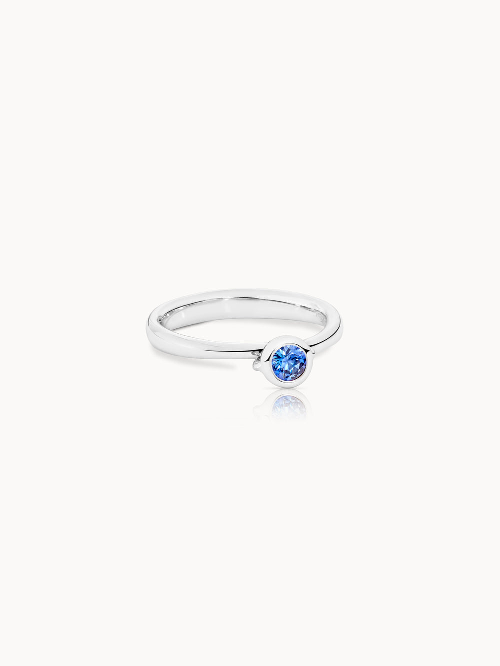 Ring BOUTON Solitaire Sapphire blue blauer Saphir